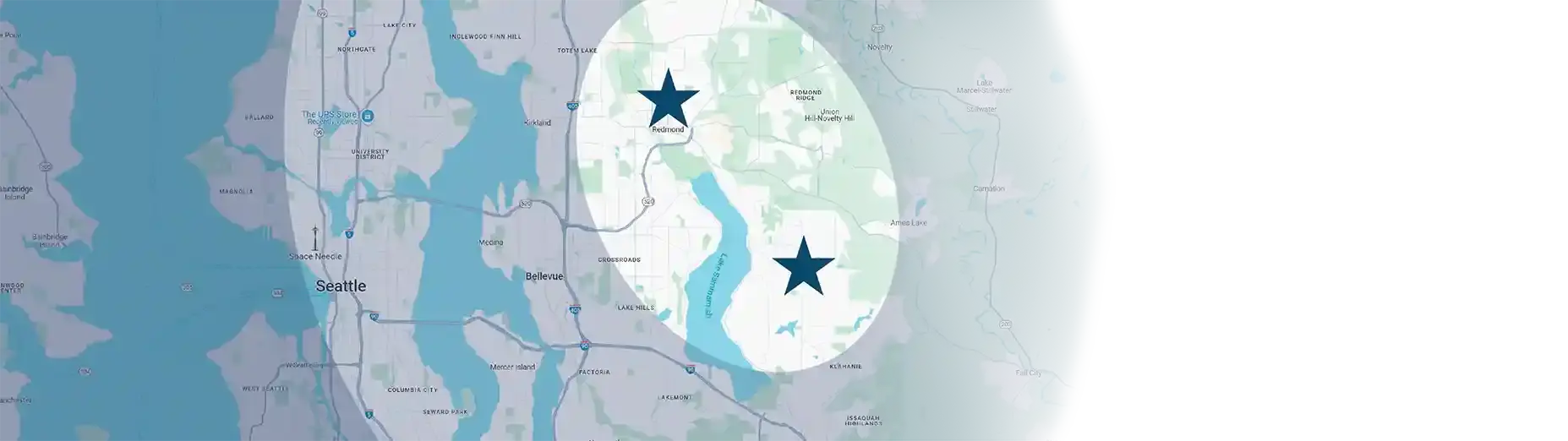 A map showing CTB's service area